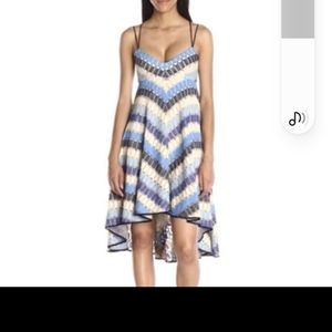 Milly Lolette hi low chevron cotton scrappy dress 6